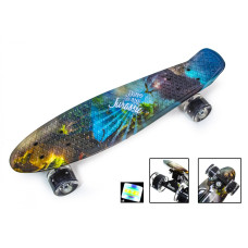 Скейтборд Пенні борд Penny Board "Динозавр" Світиться колеса 197635