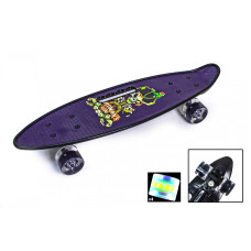 Скейтборд Пенні борд Penny Board З Ручкою "Пірат" Світиться колеса 197648