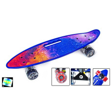 Скейтборд Пенні борд Penny Board З Ручкою Scale Sports Universe Світиться колеса 197699