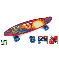 Скейтборд Пенні борд Penny Board З Ручкою Scale Sports Geshen Світяться колеса 197701