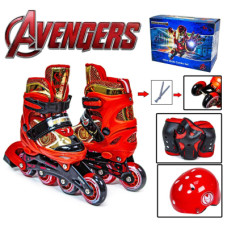 Набір дитячих роликів для хлопчиків + шолом + захист Marvel Iron Man 27-30 197713