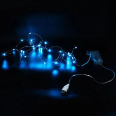 Гірлянда Xmas 30 Led 3M Copper на мідній проволоці Крапля роси BLUE BATTERY+USB 198177