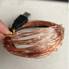 Гірлянда 30 Led 3M на мідній проволоці Copper WW WARM WHITE BATTERY+USB 198238