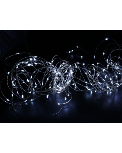Гірлянда 50 Led 5M Капля роси на мідній проволоці W WHITE працює від батарейок + USB 198248