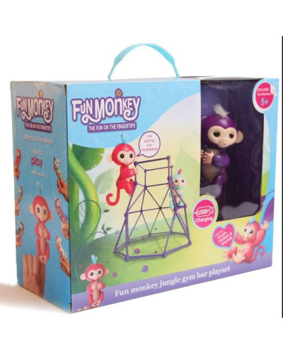 Комплект Fingerlings Jungle Gym PlaySet + інтерактивна обезьянка Фіолетовий 198713