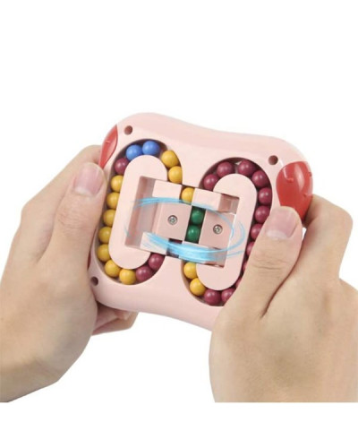 Кубик для снятия стресса детский вращающийся Топ шар Magic Bean Cube Розовый 198762