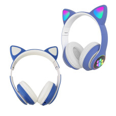 Дитячі навушники з підсвіткою CAT STN-28 Bluetooth Сині 198884