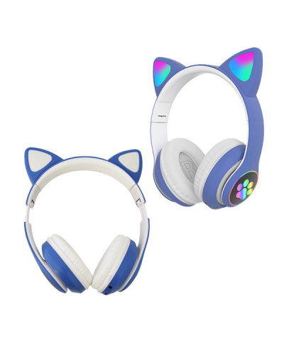 Дитячі навушники з підсвіткою CAT STN-28 Bluetooth Сині 198884