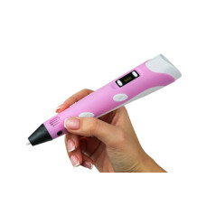 3D ручка з трафаретами 3D Pen-3 з LCD дисплеєм Світ Фантазій у твоїх руках Рожева 198952