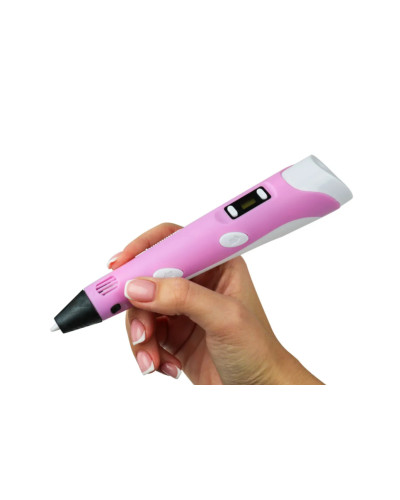 3D ручка з трафаретами 3D Pen-3 з LCD дисплеєм Світ Фантазій у твоїх руках Рожева 198952