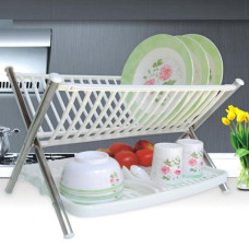 Сушарка для посуду двох'ярусна складна Multi-function Folding Rack Kitchen Біла 198959