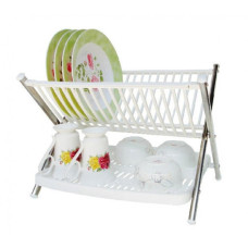 Сушарка для посуду двох'ярусна складна Multi-function Folding Rack Kitchen Біла 198959