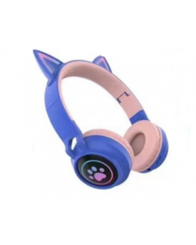 Дитячі навушники з підсвіткою CAT J28 Bluetooth Сині 199129