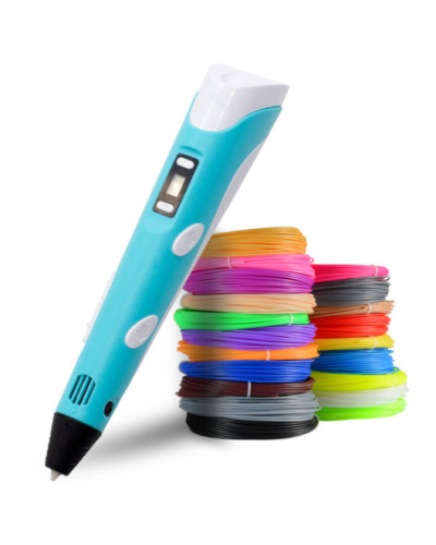 3D ручка з шаблонами 3D Pen-3 з LCD дисплеєм Світ Фантазій у ваших руках Синя 199198