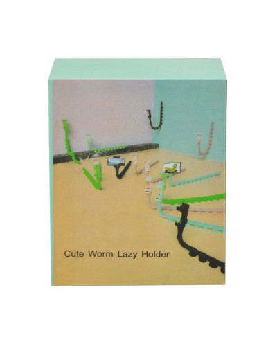 Гнучкий тримач для телефона з присосками Cute Worm Lazy Holder Синій 199224