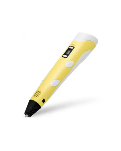 3D ручка з трафаретами 3D Pen-3 з LCD дисплеєм Світ Фантазій у твоїх руках Жовта 199359