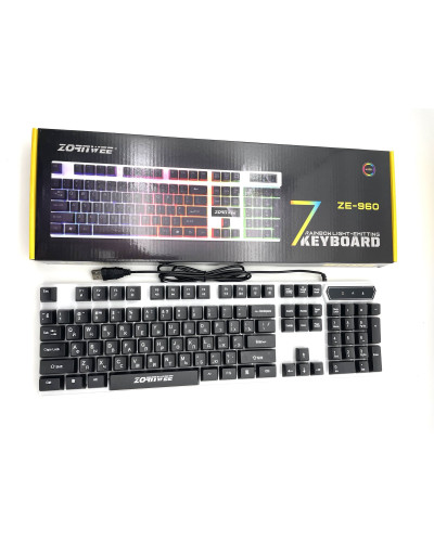 Клавіатура проводова ZORNWEE ZE-960 RGB мультимедійна 202014