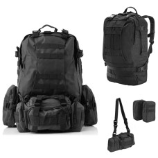 Рюкзак Тактичний з кишенями B08 Black 55L 204254