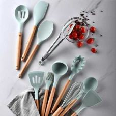 Набір кухонних приналежностей 12 предметів Kitchen Set (Чорний, червоний, білий, бірюзовий, рожевий, чорний) (16)