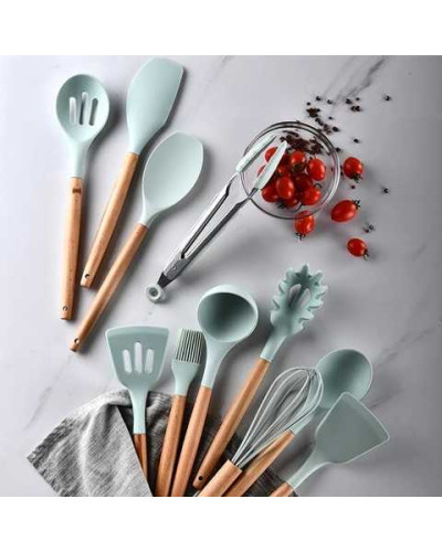 Набір кухонних приналежностей 12 предметів Kitchen Set (Чорний, червоний, білий, бірюзовий, рожевий, чорний) (16)