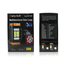 Акумуляторний LED ліхтар Hurry Bolt HB-1678 аварійний світильник з сонячною панеллю та Power Bank 207072