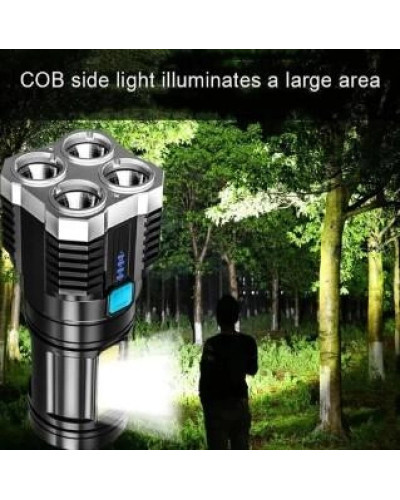 Ліхтар ручний L-S03 прожектор 4 LED з зарядкою від USB + бічним світлом COB 207080