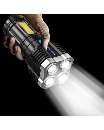 Ліхтар ручний L-S03 прожектор 4 LED з зарядкою від USB + бічним світлом COB 207080
