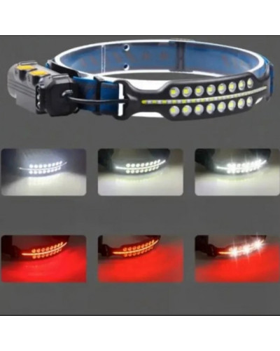 Ліхтарик на голову BL-W690-2-SMD (білий + червоний), датчик руху, літій-іонний 207097