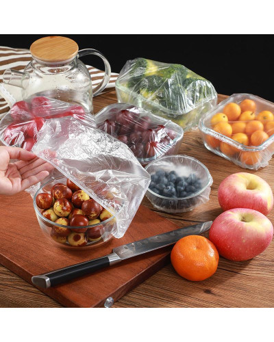 Пакети для зберігання продуктів в холодильнику на гумці для тарілок, кришка-чохол на тарілку 207121