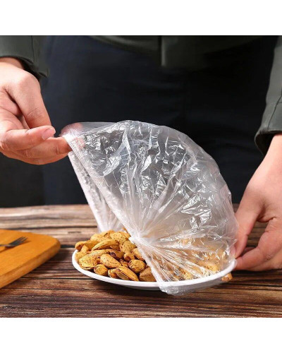 Пакети для зберігання продуктів в холодильнику на гумці для тарілок, кришка-чохол на тарілку 207121