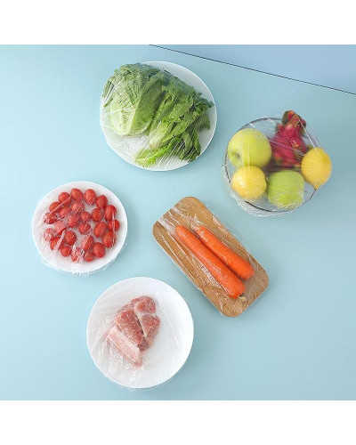 Пакети для зберігання продуктів в холодильнику на гумці для тарілок, кришка-чохол на тарілку 207121