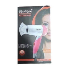 Дорожній фен для сушки укладки волосся Gemei GM-1709 1000 Вт