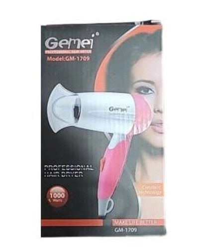 Дорожній фен для сушки укладки волосся Gemei GM-1709 1000 Вт