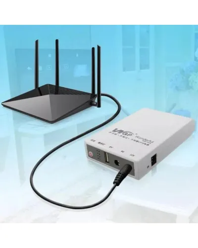 Міні UPS WGP, Powerbank на 10400Mah, Виходи USB, DC 9V, 12V. ІБП для Роутерів Білий 207134