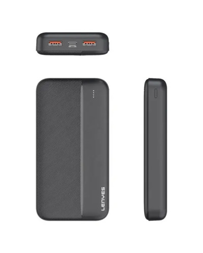 Повербанк Power Bank LENYES 20000mAh-263 (Реальная ёмкость) 2хUSB, MicroUSB, Type-C Черный LVR 207138