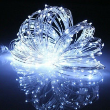 Гірлянда 30 Led 3M Крапля роси на мідному дроті працює від батарейок, холодний білий 207177