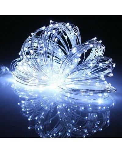 Гірлянда 30 Led 3M Крапля роси на мідному дроті працює від батарейок, холодний білий 207177