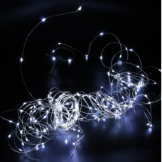 Гірлянда 30 Led 3M Крапля роси на мідному дроті працює від батарейок, холодний білий 207177