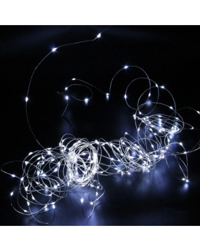 Гірлянда 30 Led 3M Крапля роси на мідному дроті працює від батарейок, холодний білий 207177