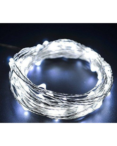 Гірлянда 30 Led 3M Крапля роси на мідному дроті працює від батарейок, холодний білий 207177