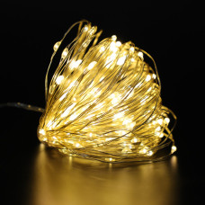 Гірлянда 50 Led 5M Крапля роси на мідному дроті працює від батарейок, світло тепле 207178