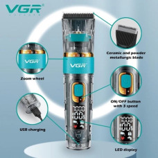 Акумуляторна машинка VGR V-695 для стрижки волос і бороди з LED-дисплеєм і USB зарядкою 207229