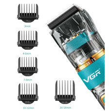 Акумуляторна машинка VGR V-695 для стрижки волос і бороди з LED-дисплеєм і USB зарядкою 207229