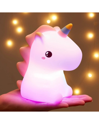 Дитяча силіконова нічник лампа-унікорн RGB LOSSO Unicorn Original 207258