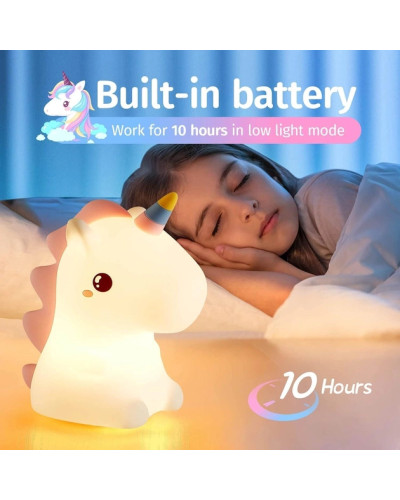 Дитяча силіконова нічник лампа-унікорн RGB LOSSO Unicorn Original 207258