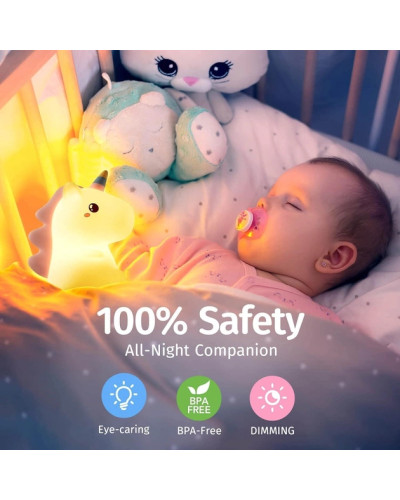 Дитяча силіконова нічник лампа-унікорн RGB LOSSO Unicorn Original 207258