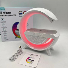Портативна колонка Bluetooth 3в1 SUNROZ WirelessCharger R99 з RGB нічником та бездротовою зарядкою Білий 207265