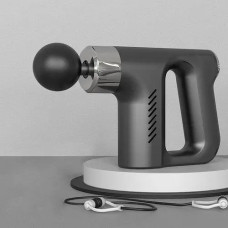 Масажер пістолет Fascial Gun Чорний з насадками м'язовий портативний ручний для спини та тіла 207327