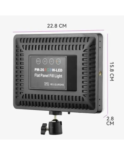 Світлодіодна панель для фотостудії Camera light PM-26 RGBW (без штатива) 207485