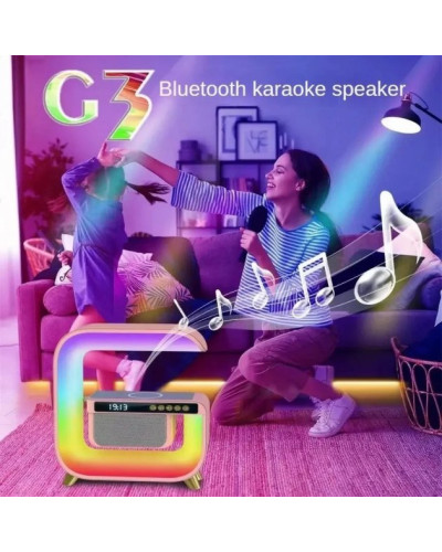 Нічник акумуляторний RGB G3 з бездротовою зарядкою та Bluetooth колонкою 207498
